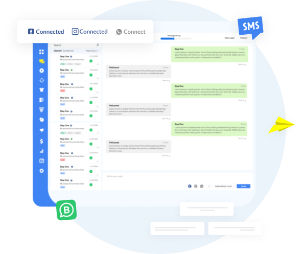 Flash Lead omni channel Conversation: Facebook Messenger, Instagram Messages, Whatsapp Business in ONE place.